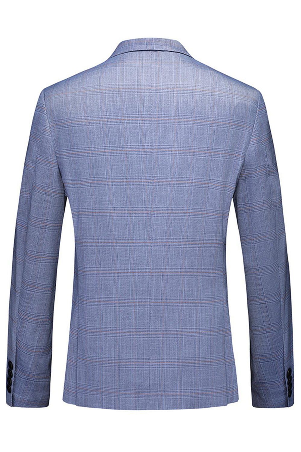 Blue Notched Lapel Singel Breasted 3 Pieces Men's Formal Suits