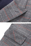 Men's Grey Plaid One Button Peak Lapel 3 Pieces Prom Suits