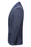 Dark Blue Plaid Notched Lapel 3 Pieces Men's Prom Suits