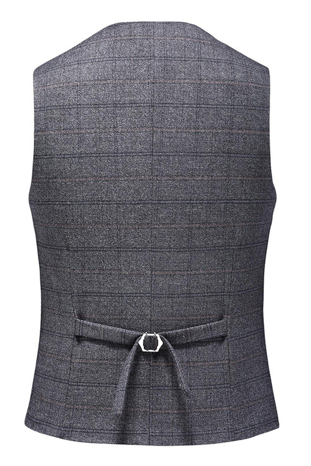 Dark Blue Plaid Notched Lapel 3 Pieces Men's Prom Suits