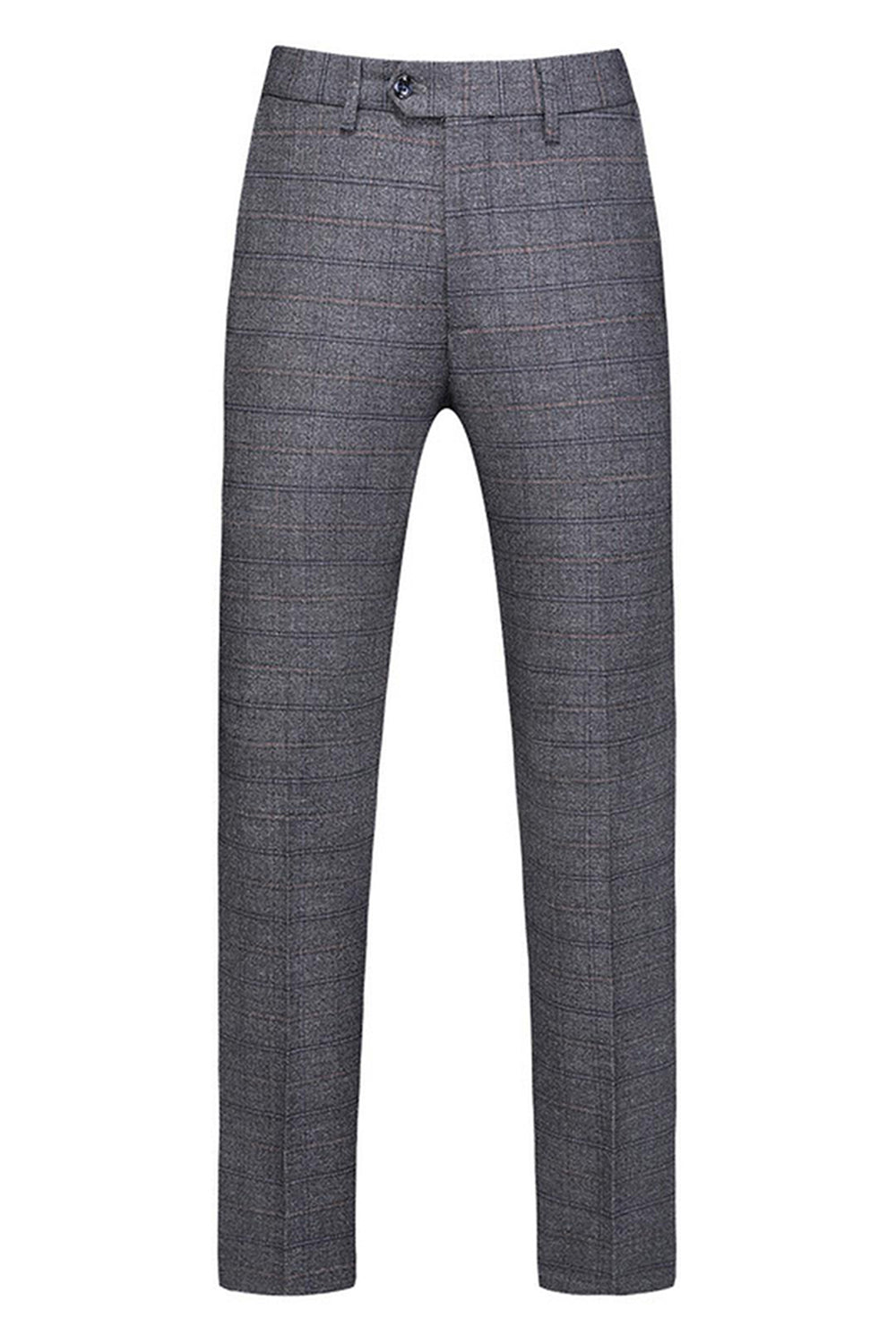 Dark Blue Plaid Notched Lapel 3 Pieces Men's Prom Suits