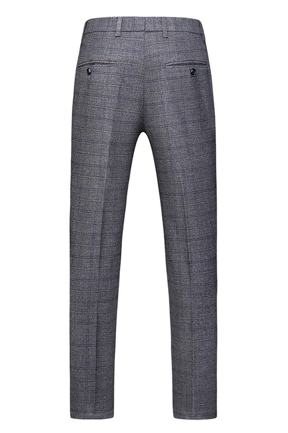 Dark Blue Plaid Notched Lapel 3 Pieces Men's Prom Suits