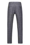 Dark Blue Plaid Notched Lapel 3 Pieces Men's Prom Suits