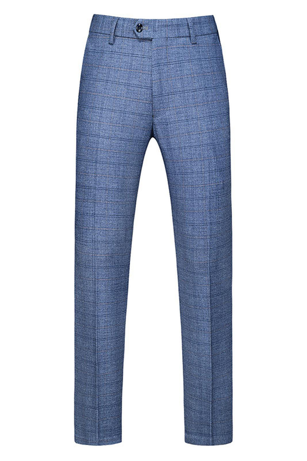 Dark Blue Plaid Notched Lapel 3 Pieces Men's Prom Suits