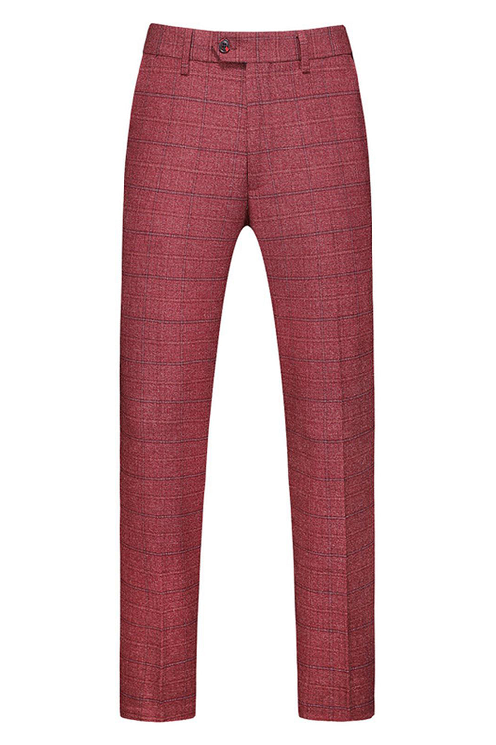 Dark Blue Plaid Notched Lapel 3 Pieces Men's Prom Suits