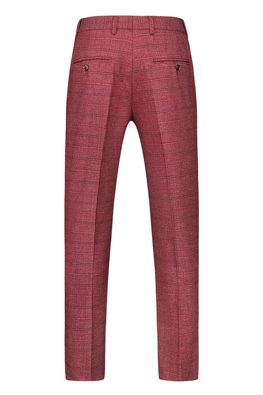 Dark Blue Plaid Notched Lapel 3 Pieces Men's Prom Suits