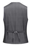Men's Grey Plaid Peak Lapel One Button 3 Pieces Formal Suits