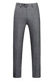 Men's Grey Plaid Peak Lapel One Button 3 Pieces Formal Suits