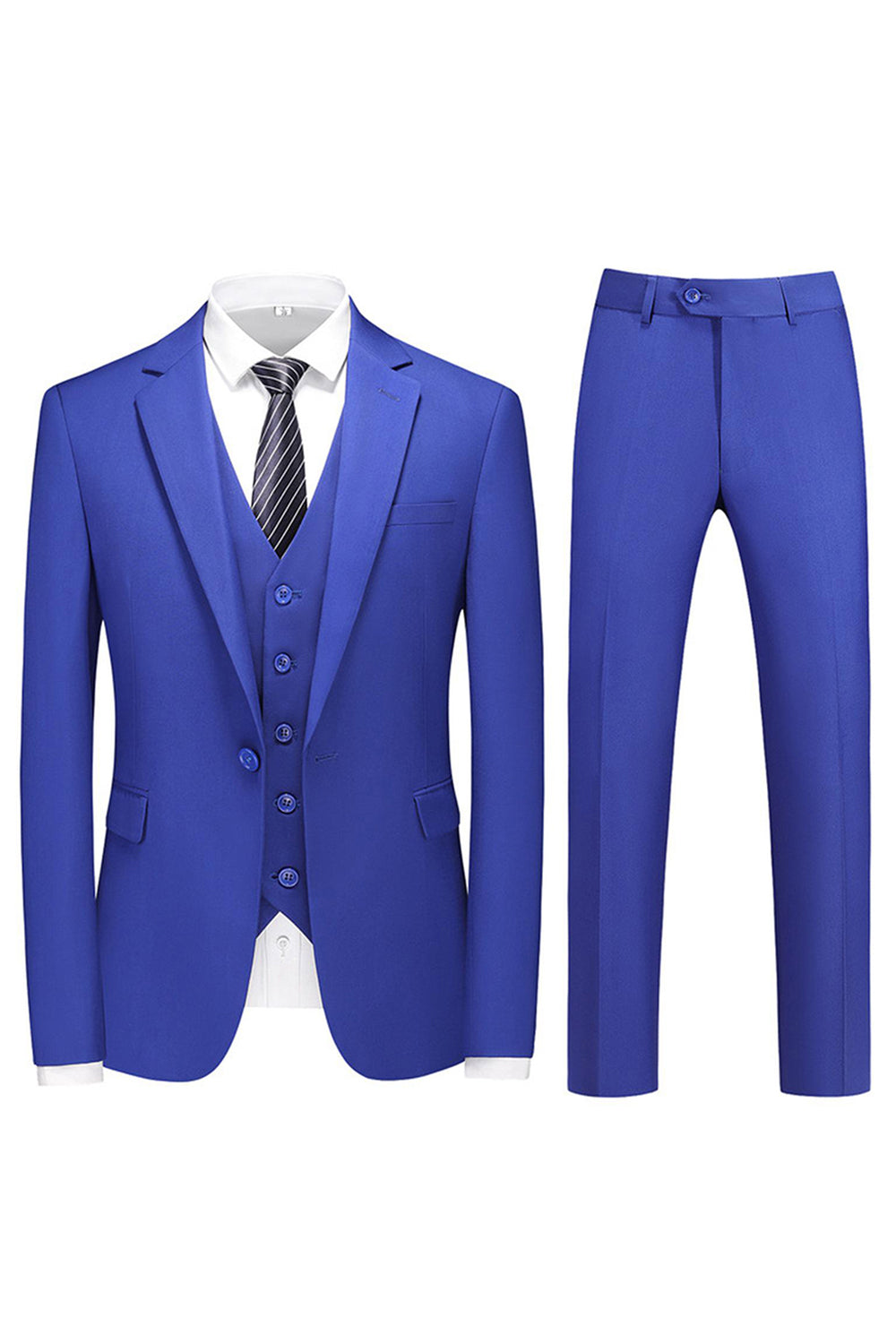 Men's 3 Pieces Violet One Button Notched Lapel Prom Suits