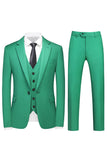 Men's 3 Pieces Violet One Button Notched Lapel Prom Suits