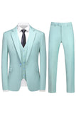 Men's 3 Pieces Violet One Button Notched Lapel Prom Suits