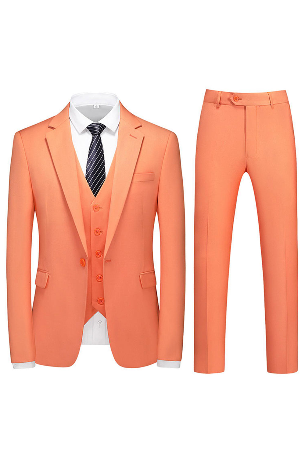 Men's 3 Pieces Violet One Button Notched Lapel Prom Suits