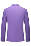 Men's 3 Pieces Violet One Button Notched Lapel Prom Suits