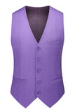 Men's 3 Pieces Violet One Button Notched Lapel Prom Suits