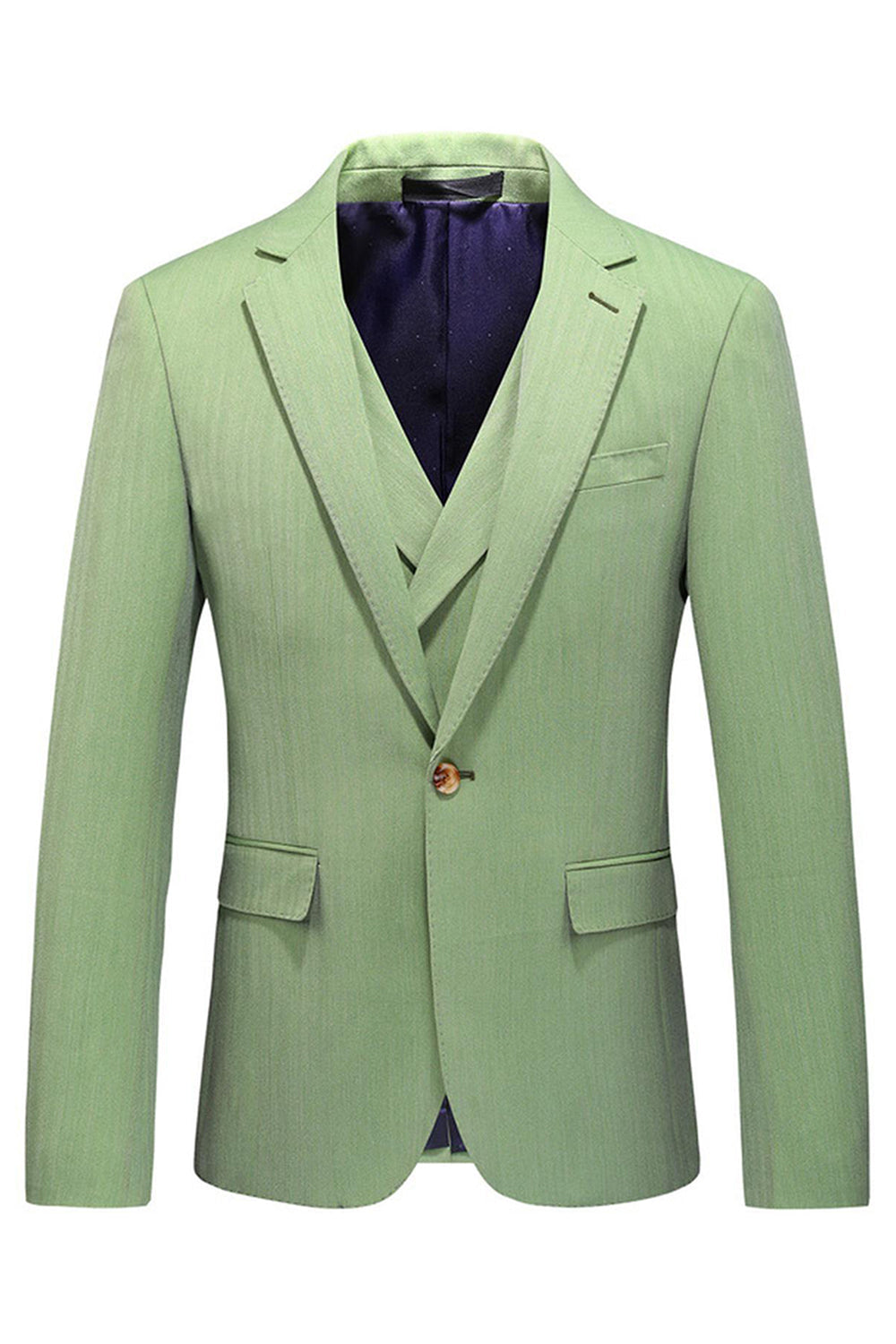 Light Green 3 Pieces Notched Lapel Men's Formal Suits