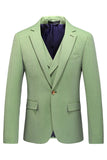 Light Green 3 Pieces Notched Lapel Men's Formal Suits