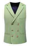 Light Green 3 Pieces Notched Lapel Men's Formal Suits