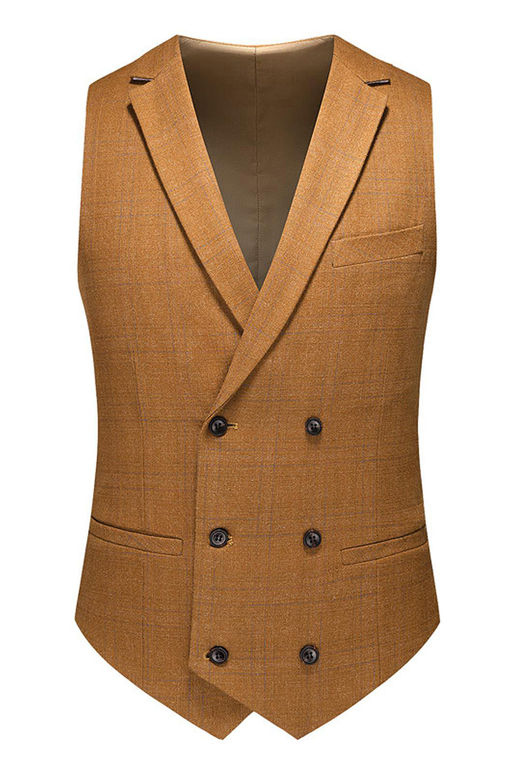 Caramel Peake Lapel One Button 3 Pieces Men's Prom Suits