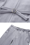 Light Grey Notched Lapel 3 Pieces Men's Formal Suits