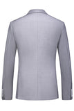 Light Grey Notched Lapel 3 Pieces Men's Formal Suits