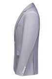Light Grey Notched Lapel 3 Pieces Men's Formal Suits