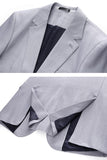 Light Grey Notched Lapel 3 Pieces Men's Formal Suits
