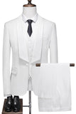 White Shawl Lapel 3 Pieces Men's Wedding Suits