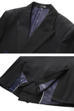 Black Peak Lapel Double Breasted 3 Pieces Men's Prom Suits
