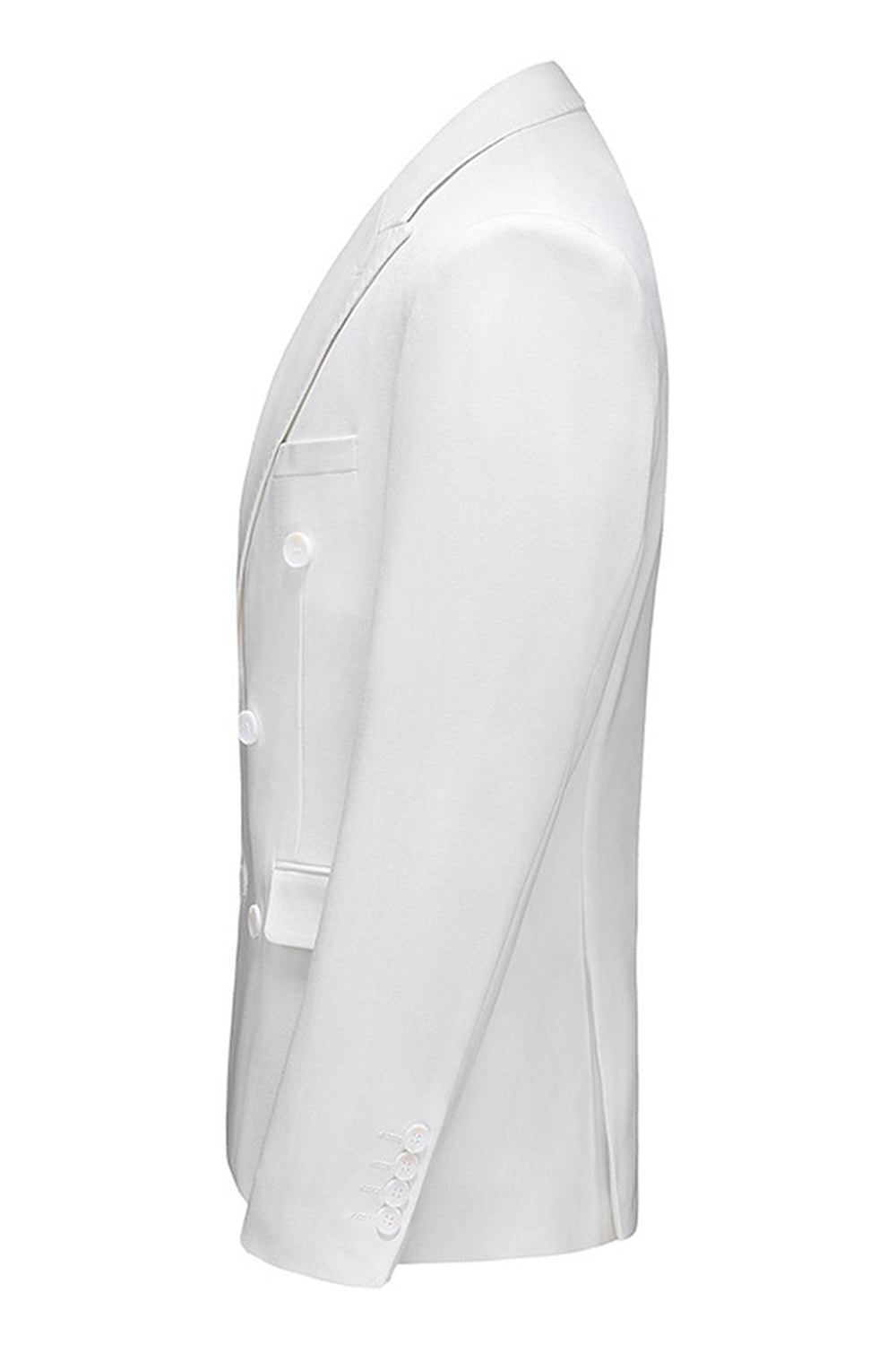 Black Peak Lapel Double Breasted 3 Pieces Men's Prom Suits