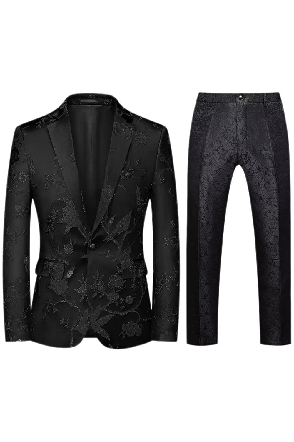 Notched Lapel Jacquard 2 Piece Purple Men's Prom Suits