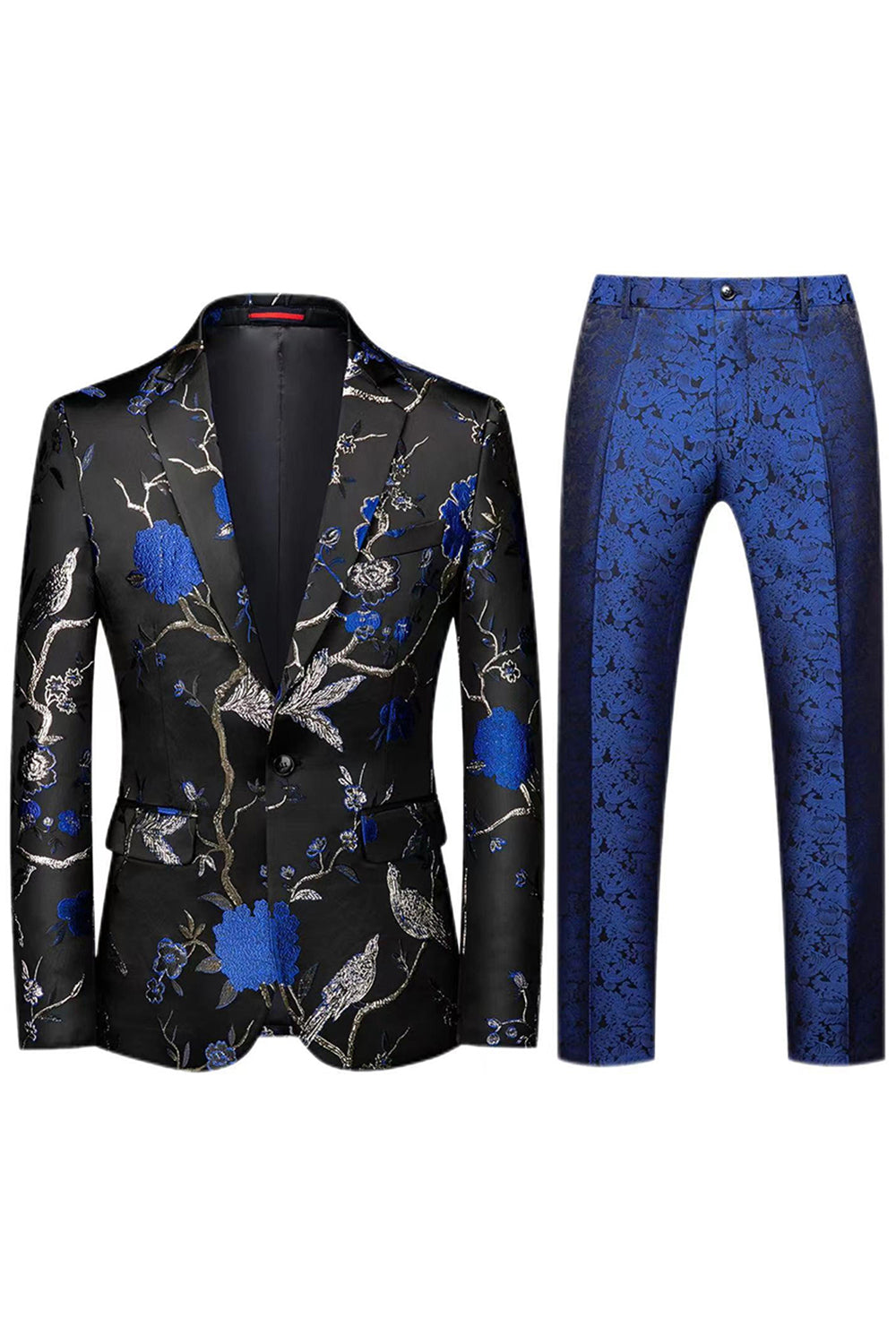 Notched Lapel Jacquard 2 Piece Purple Men's Prom Suits