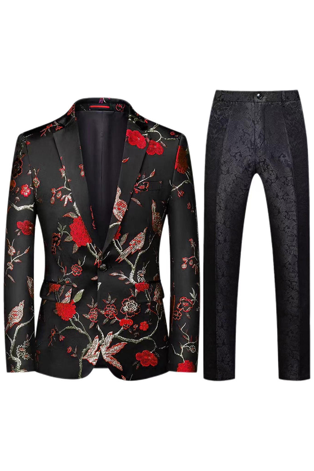 Notched Lapel Jacquard 2 Piece Purple Men's Prom Suits