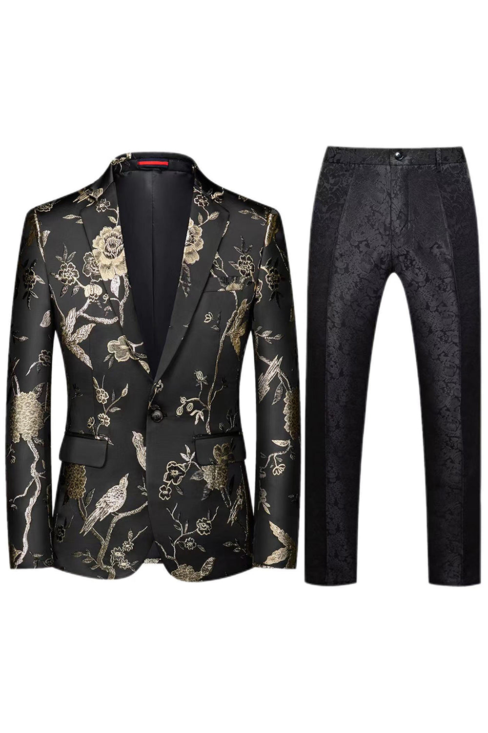 Notched Lapel Jacquard 2 Piece Purple Men's Prom Suits