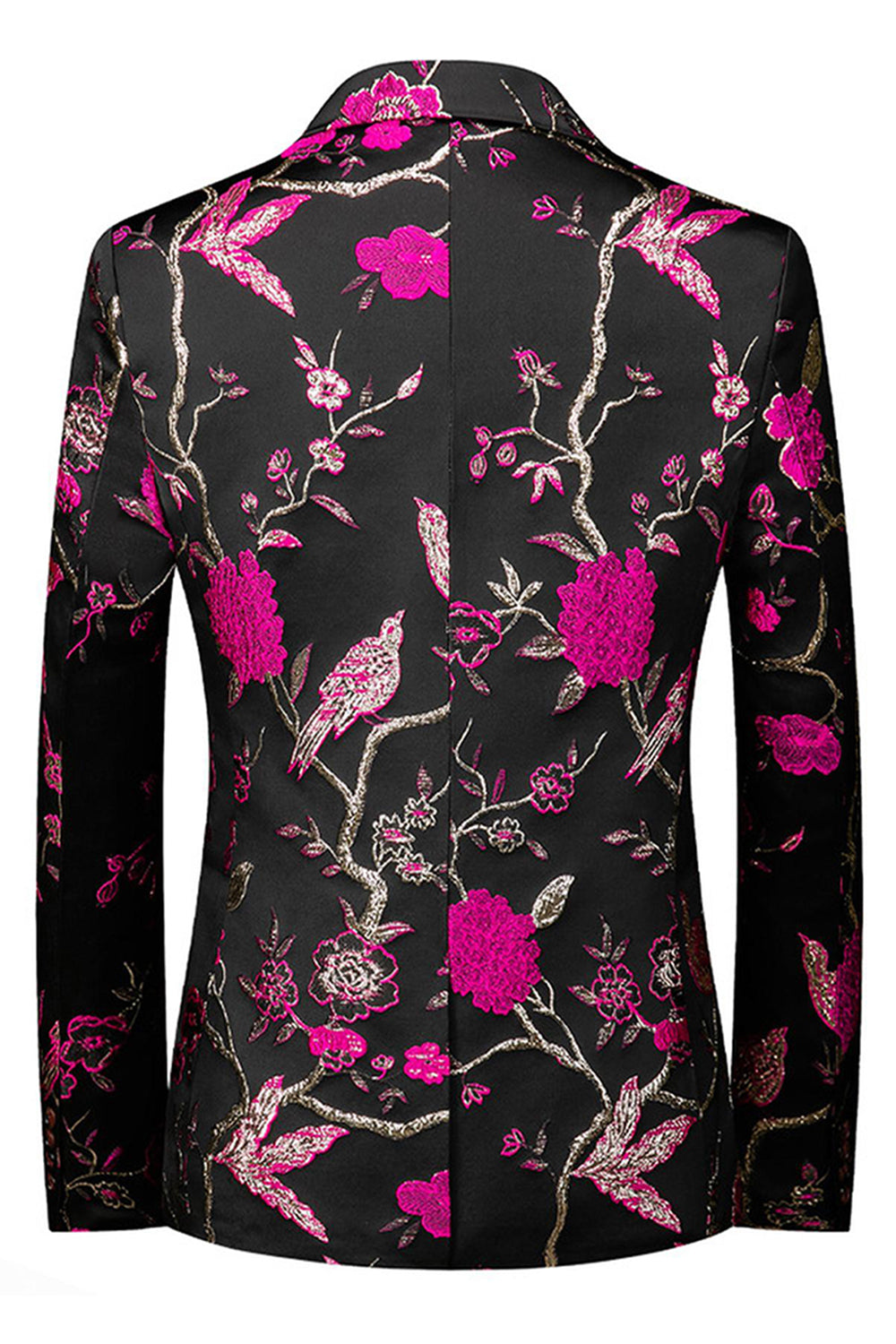 Blue Notched Lapel 3 Piece Jacquard Men's Prom Suits