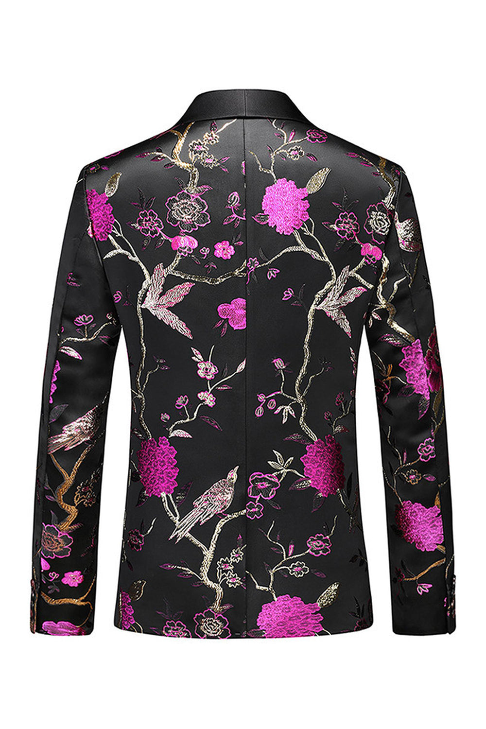 Purple Shawl Lapel Jacquard 3 Piece Men's Prom Suits