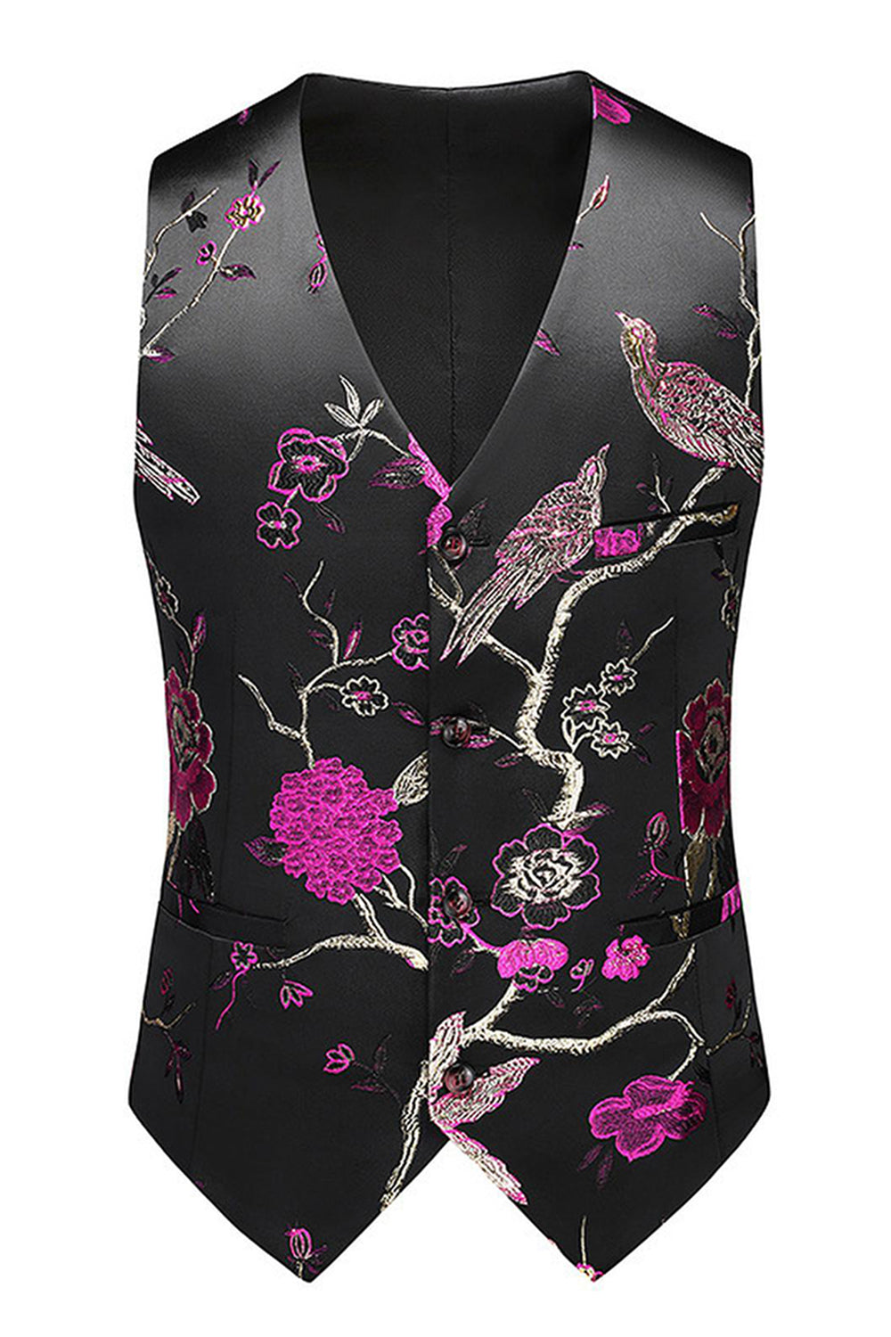 Purple Shawl Lapel Jacquard 3 Piece Men's Prom Suits