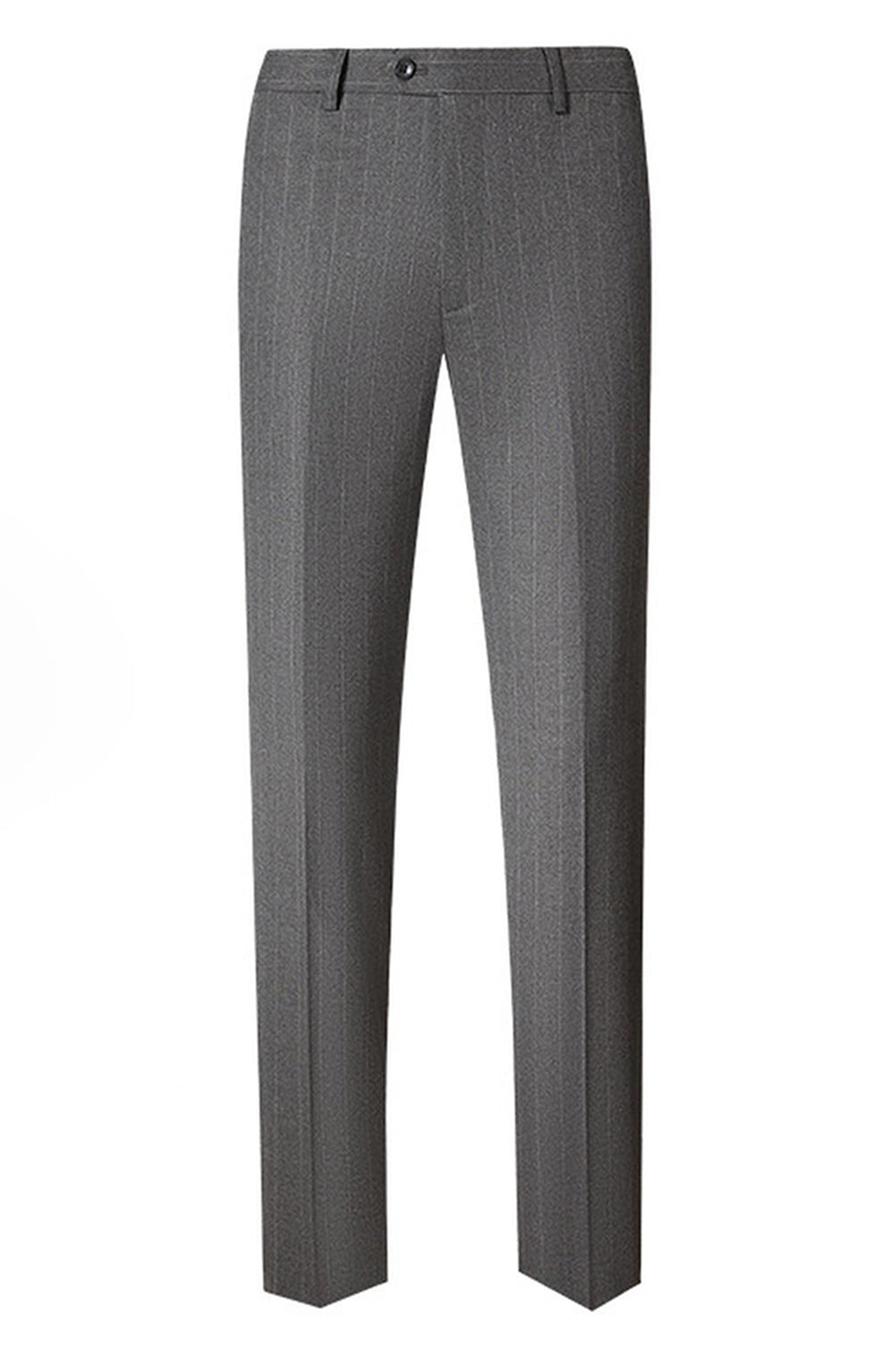 Grey Striped 2 Piece Peak Lapel Single Breasted Men's Prom Suits