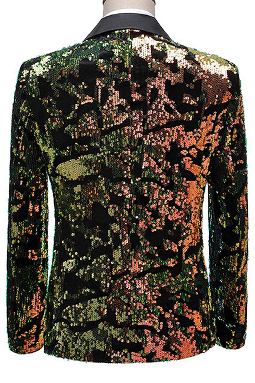 Sparkly Blue Purple Sequins Notched Lapel Men's Prom Blazer