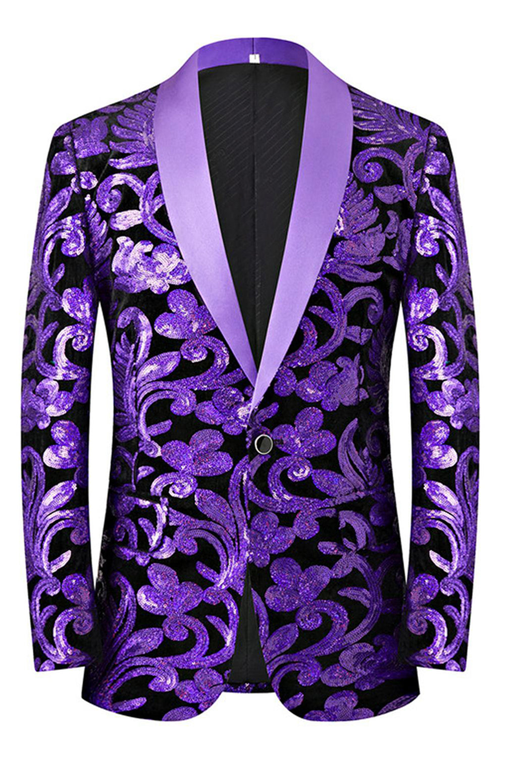 Green Jacquard Shawl Lapel 2 Pieces Men's Prom Suits