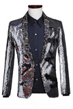 Sparkly Shawl Lapel Purple and Blue Sequins Men's Prom Blazer