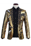 Sparkly Shawl Lapel Purple and Blue Sequins Men's Prom Blazer