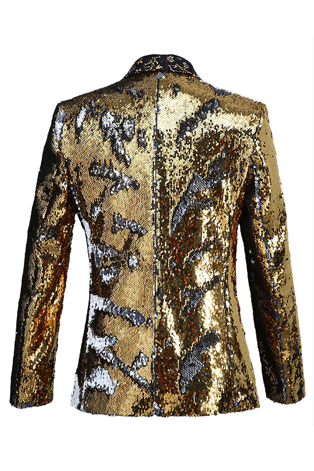 Sparkly Shawl Lapel Purple and Blue Sequins Men's Prom Blazer