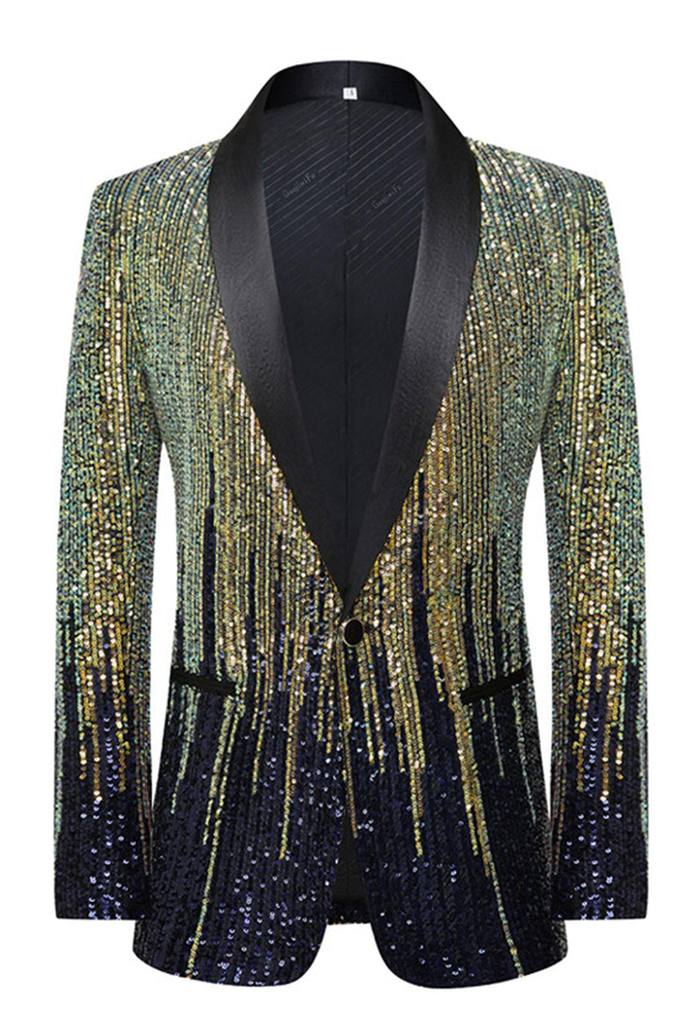 Sparkly Men's Black Sequins Lapel Prom Blazer