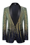 Sparkly Men's Black Sequins Lapel Prom Blazer
