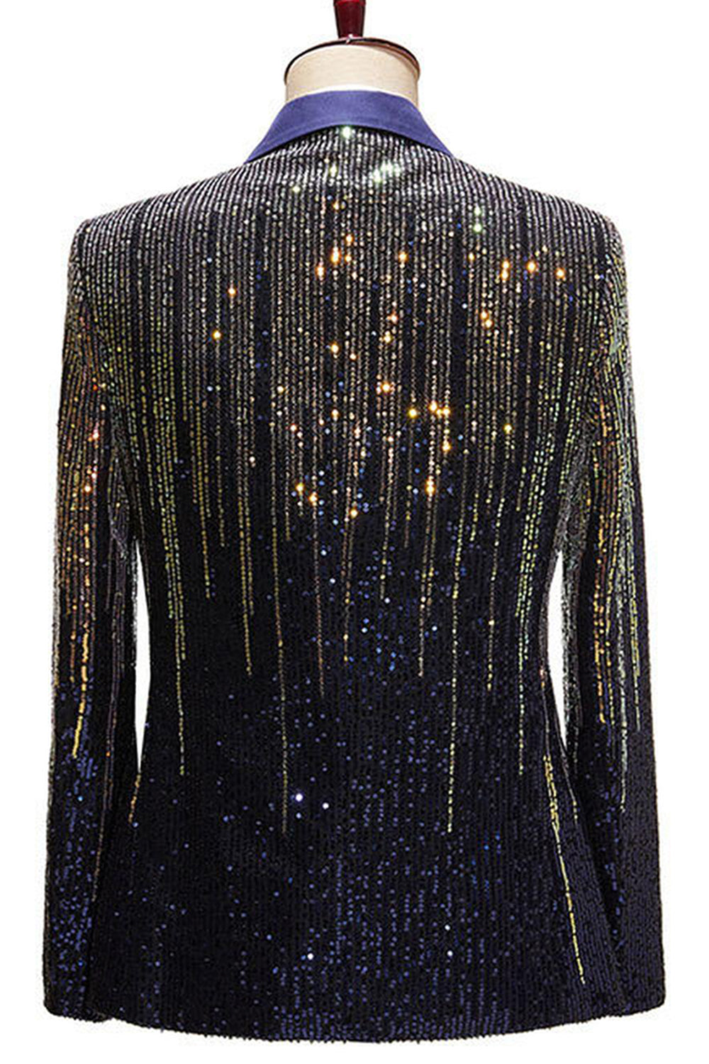 Sparkly Men's Black Sequins Lapel Prom Blazer