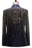 Sparkly Men's Black Sequins Lapel Prom Blazer