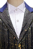 Sparkly Men's Black Sequins Lapel Prom Blazer