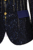 Sparkly Men's Black Sequins Lapel Prom Blazer
