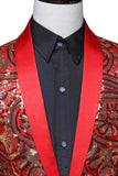 Sparkly Sequins Red Shawl Lapel Men's Prom Blazer