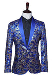 Sparkly Sequins Red Shawl Lapel Men's Prom Blazer